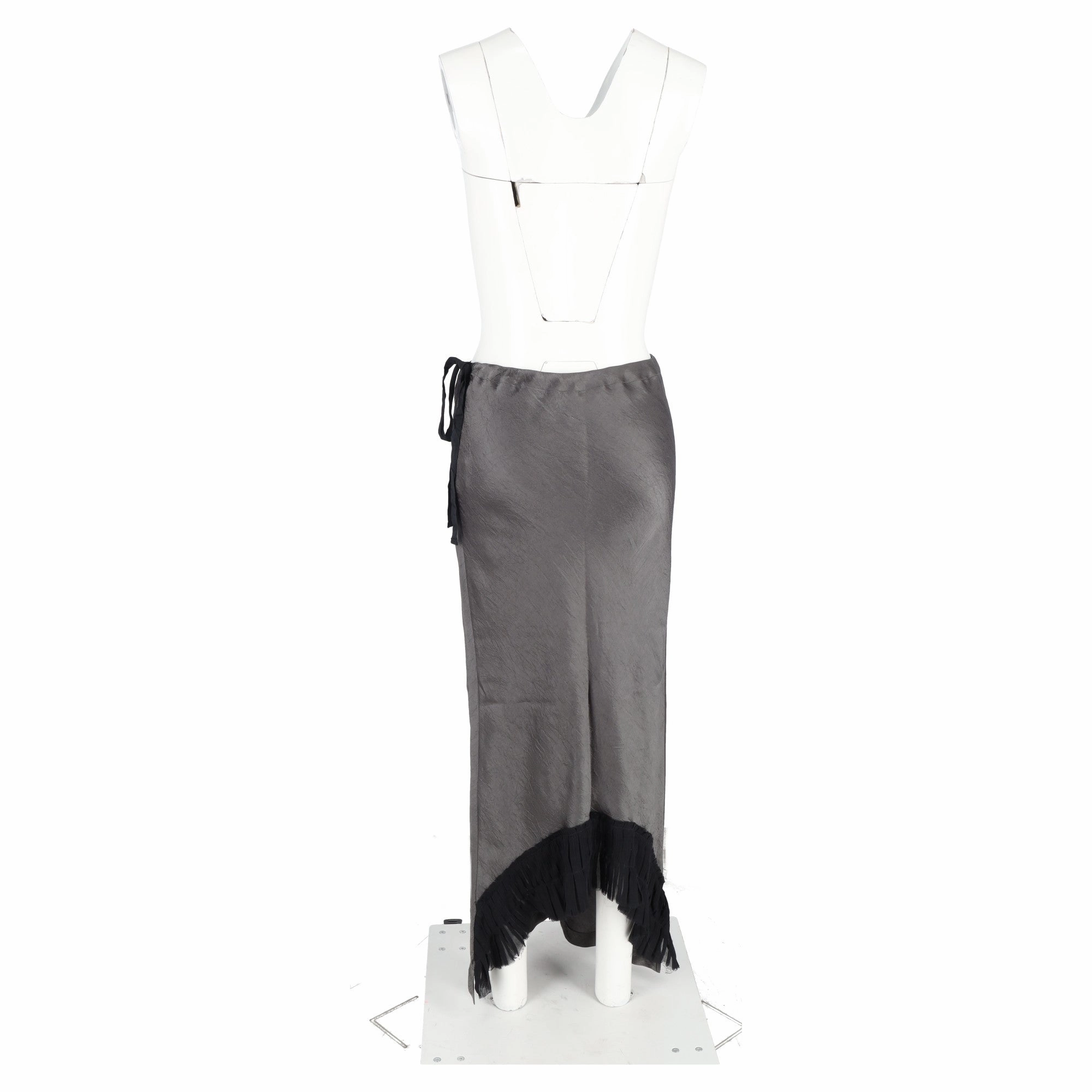 Ann Demeulemeester Maxi Skirt in Grey Silk