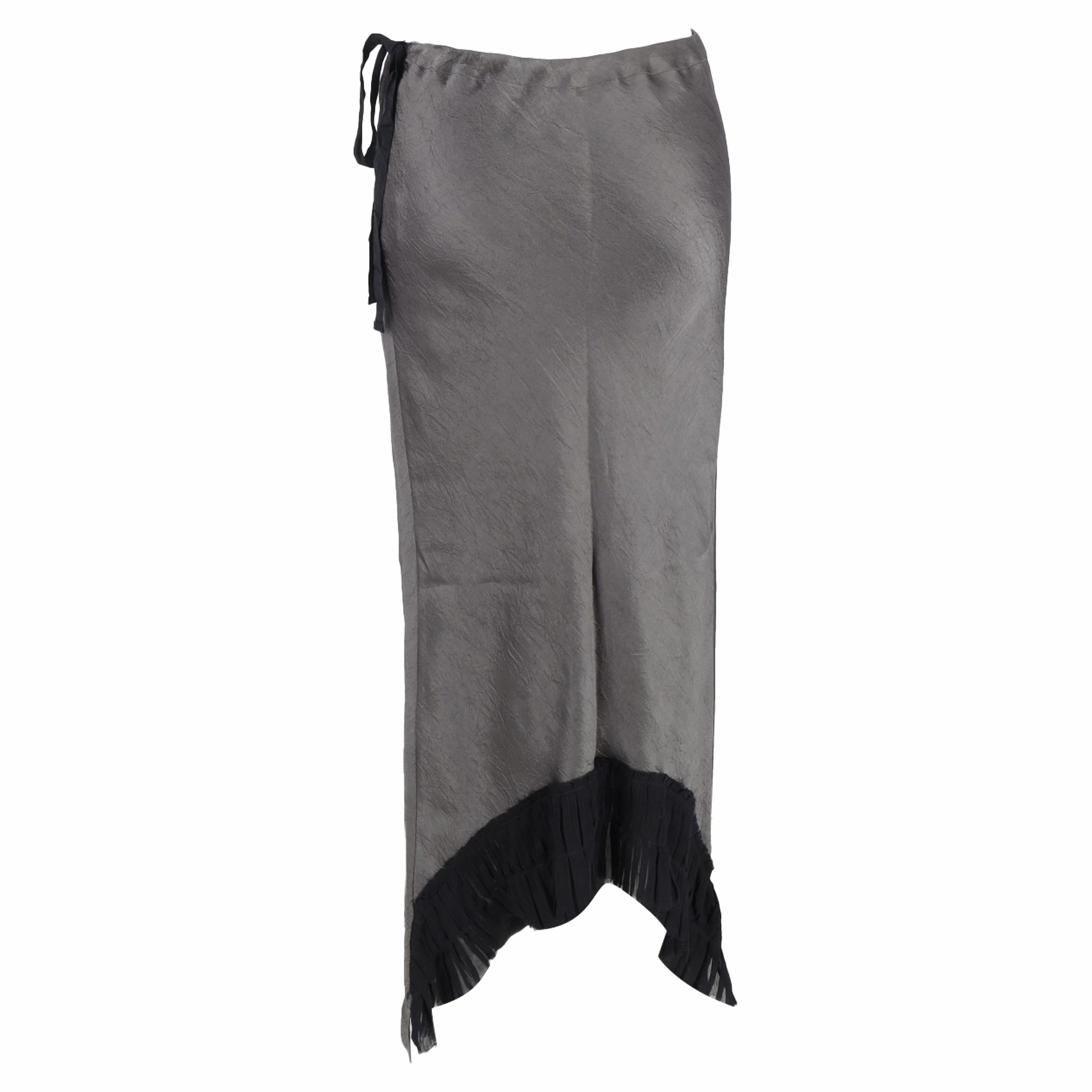 Ann Demeulemeester Maxi Skirt in Grey Silk