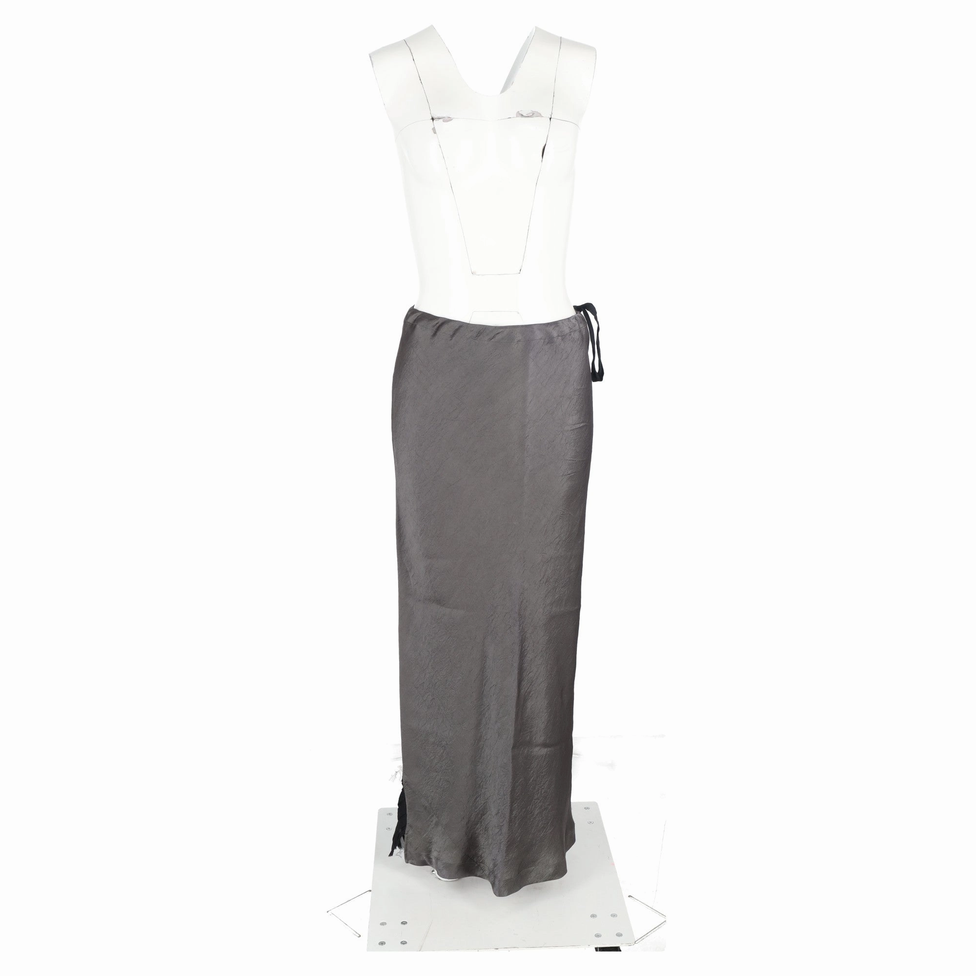 Ann Demeulemeester Maxi Skirt in Grey Silk