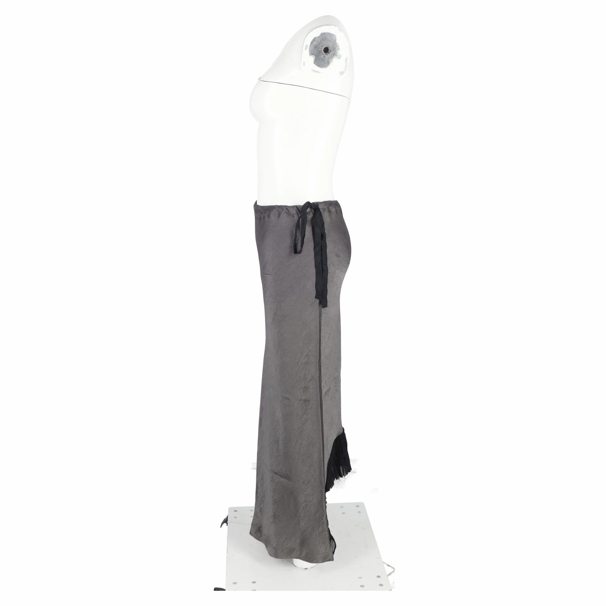 Ann Demeulemeester Maxi Skirt in Grey Silk
