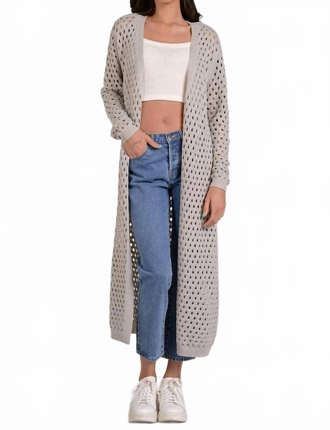 Annie Cardigan In Grey Tops Womens - peplum tops outlet