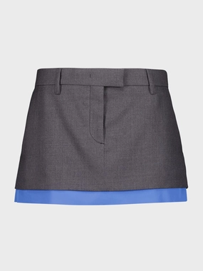 Anthracite Gray Gabardine Miniskirt womens slacks clearance