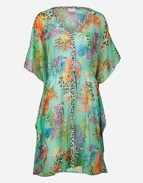 Aquarius Fantasy Beach Tunic - Aqua Swim Womens - bikinis clearance