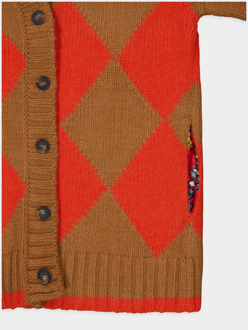 Argyle Alpaca Blend Cardigan