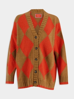 Argyle Alpaca Blend Cardigan Knitwear Womens - women's knitwear cheap