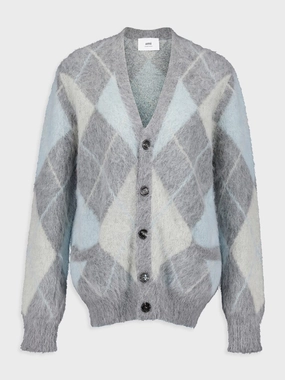 Argyle Brushed Cardigan Knitwear Womens - women's knitwear cheap