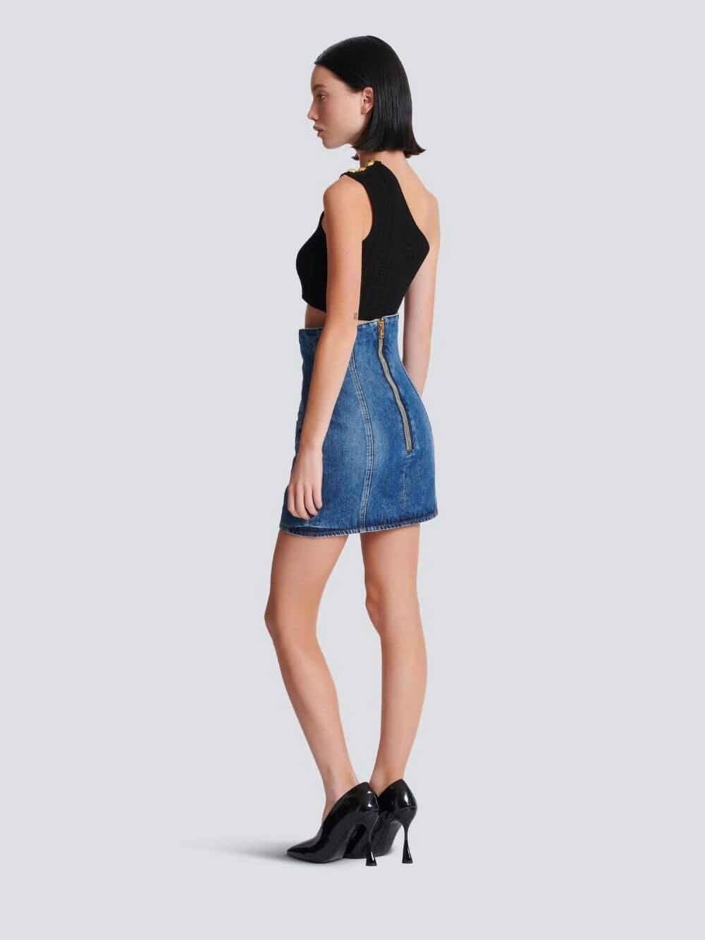 Asymmetric One-Shoulder Knit Top