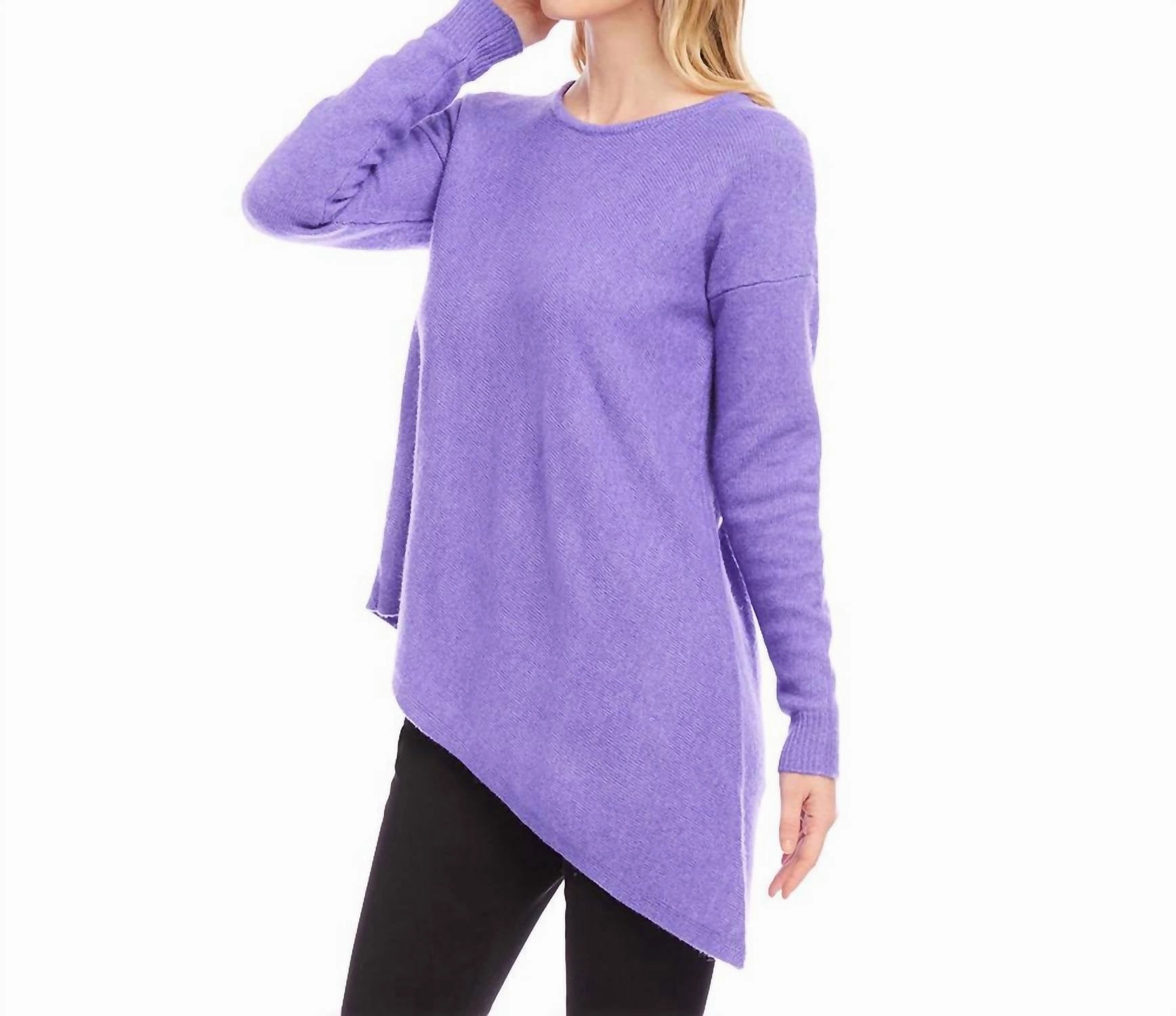 Asymmetric Sweater In Lavender