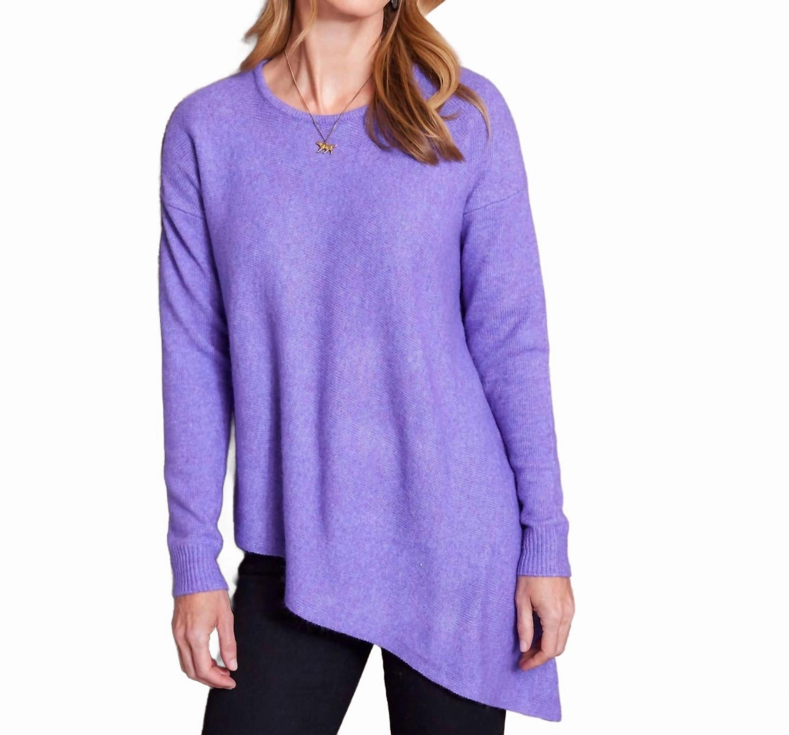 Asymmetric Sweater In Lavender