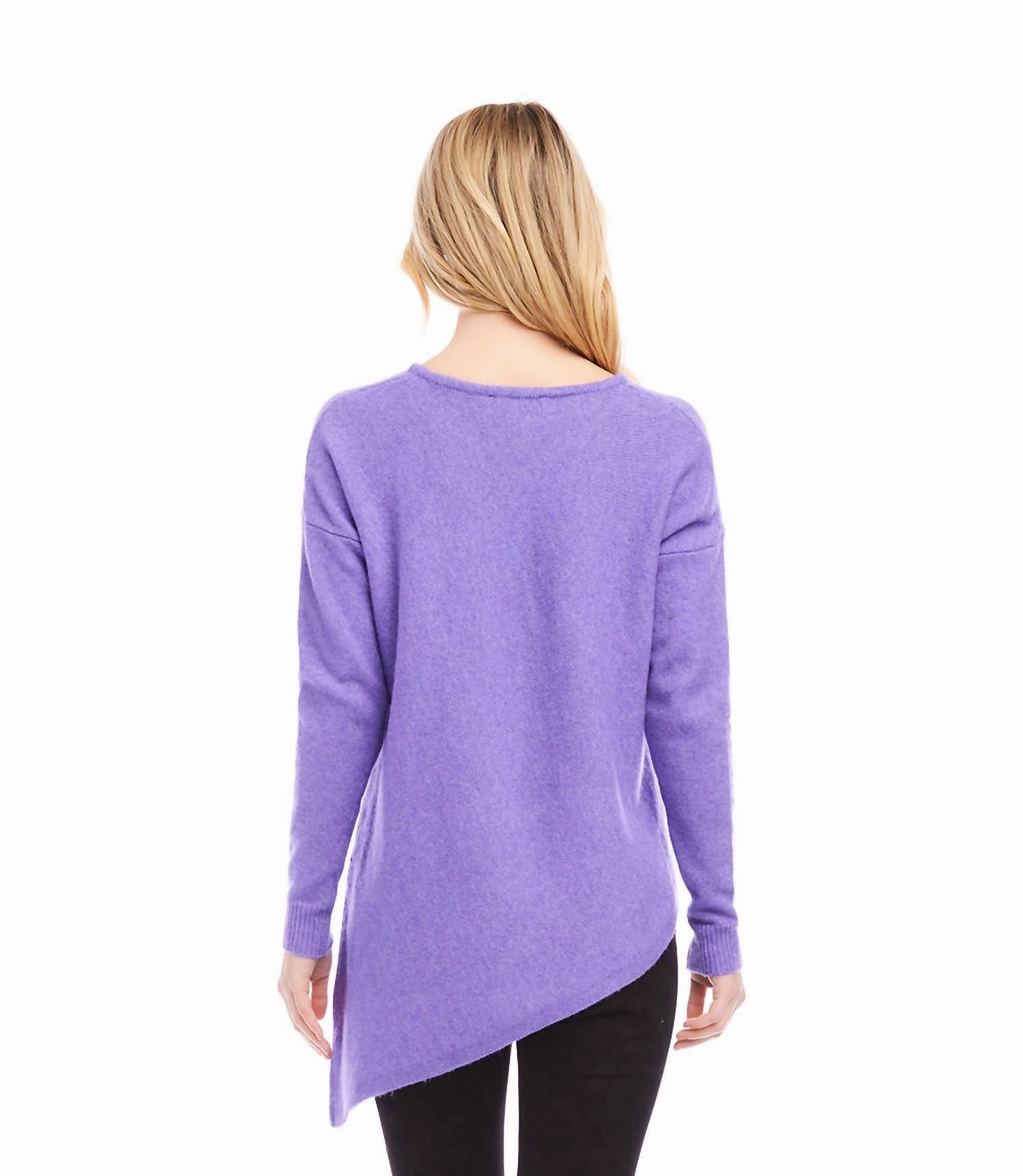 Asymmetric Sweater In Lavender