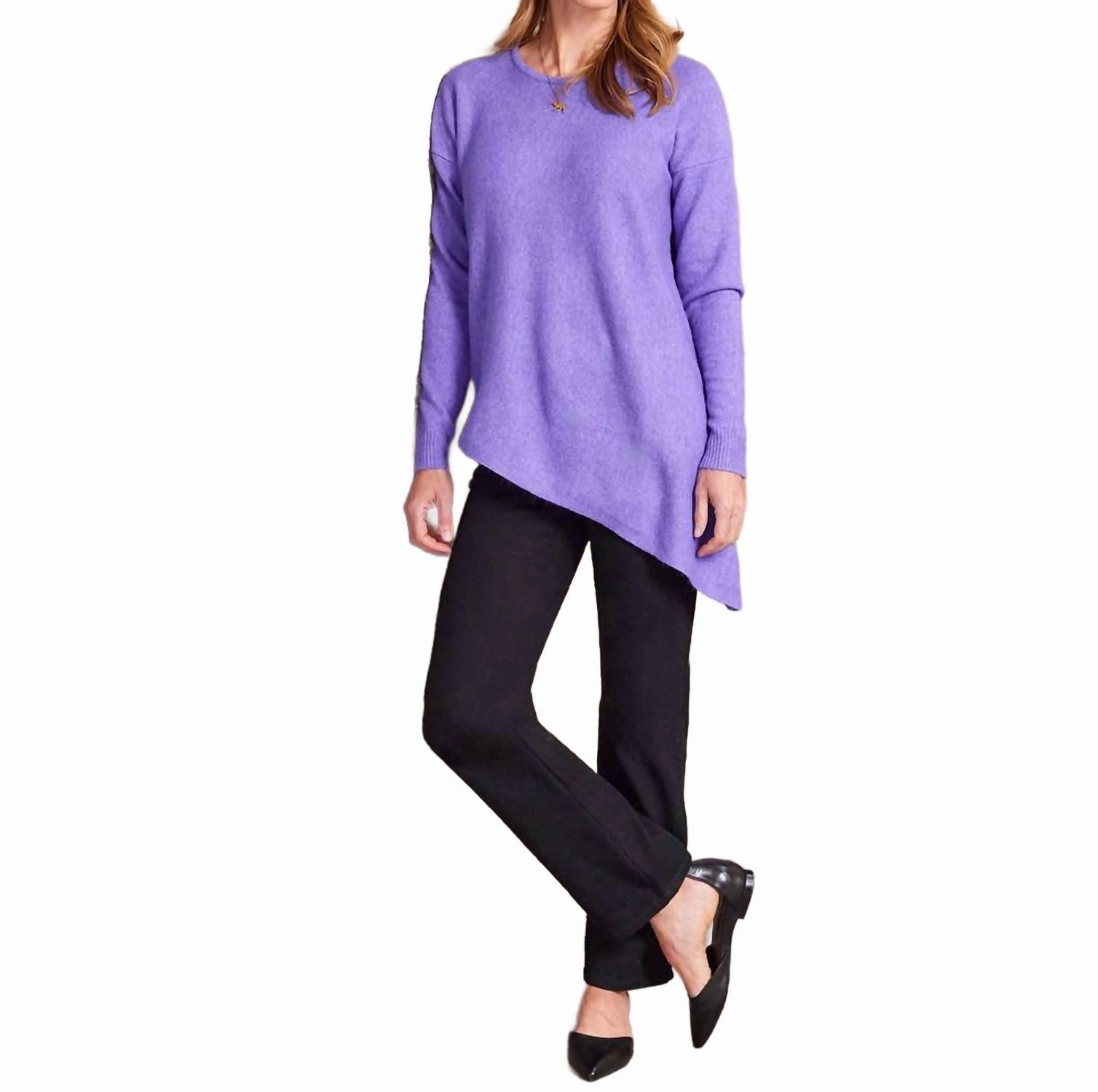 Asymmetric Sweater In Lavender