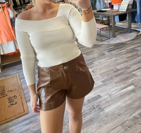 Asymmetrical Ribbed Sweater In Ivory Tops Womens - bodysuits clearance