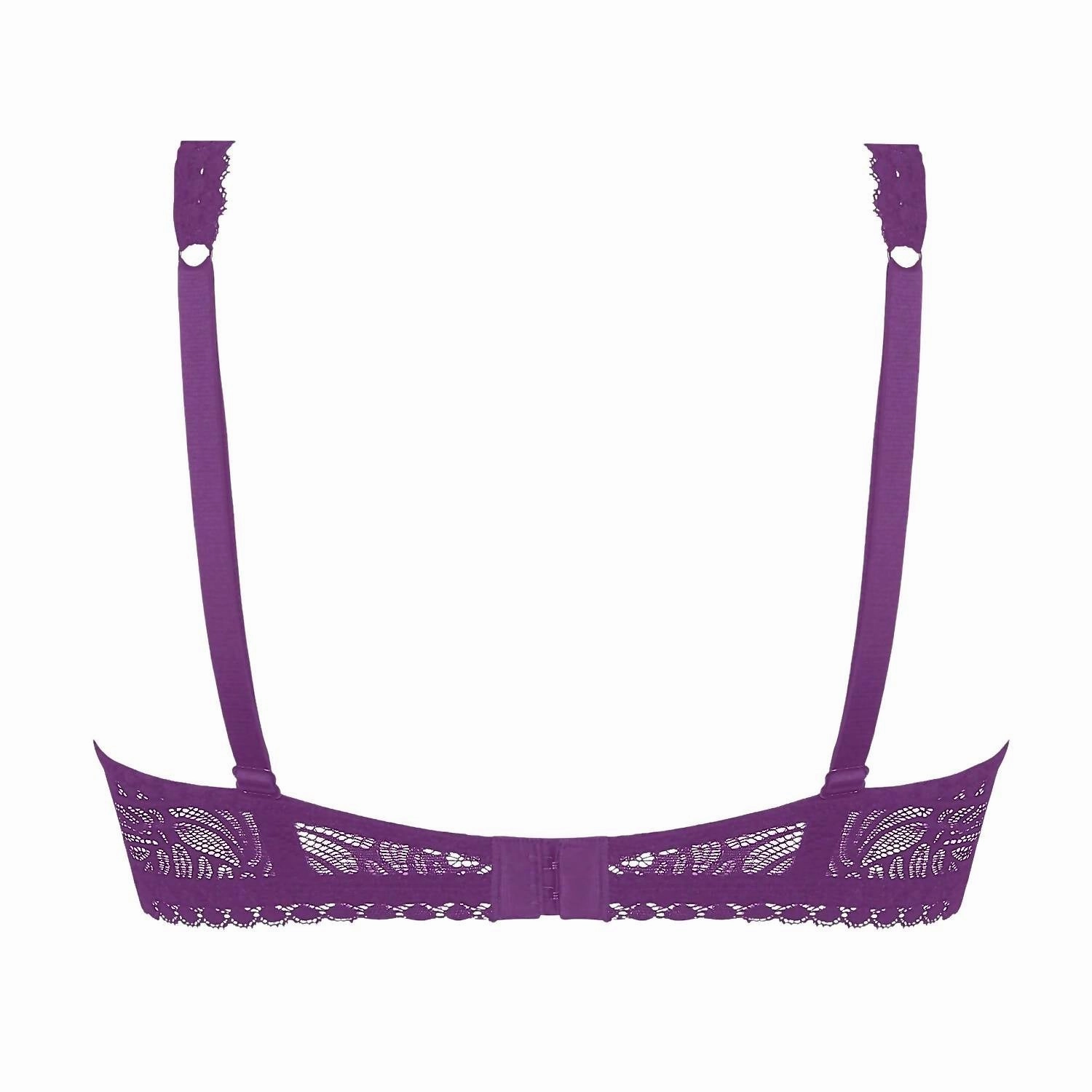 Atelier Seduction Triangle Demi Cup Padded Bra In Prune Magic