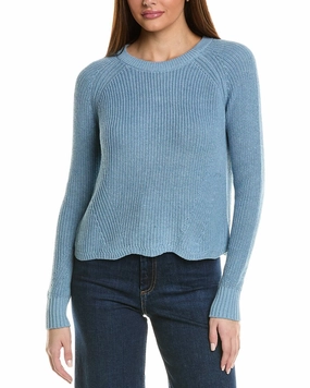 Autumn Cashmere Scalloped Sweater Tops Womens - wrap tops cheap