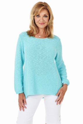 Avalin Sweater - Aqua womens blouses promo