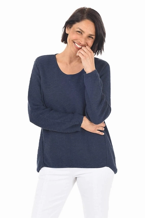 Avalin Sweater - Navy womens blouses promo