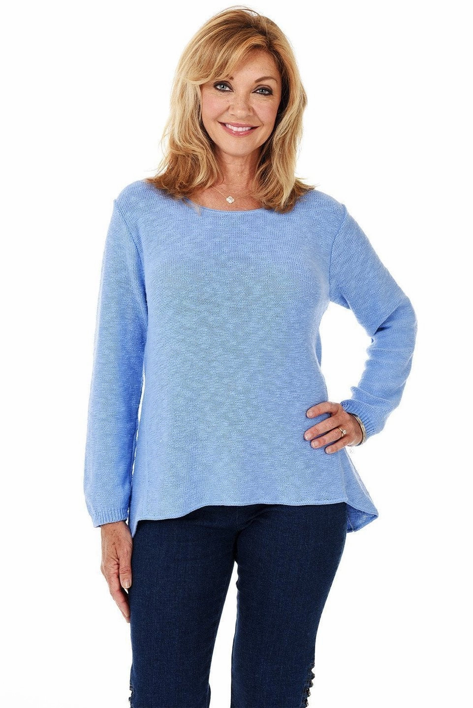 Avalin Sweater - Periwinkle womens blouses promo