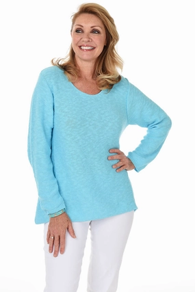 Avalin Sweater - Turquoise womens blouses promo
