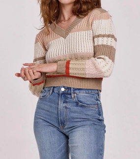 Avery Sweater In Birch Multi Tops Womens - asymmetrical tops