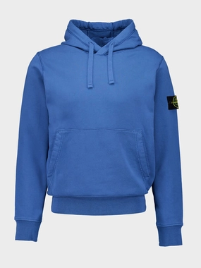 Avio Blue Hooded Sweatshirt with Pouch Pocket Tops Mens - thermal tops