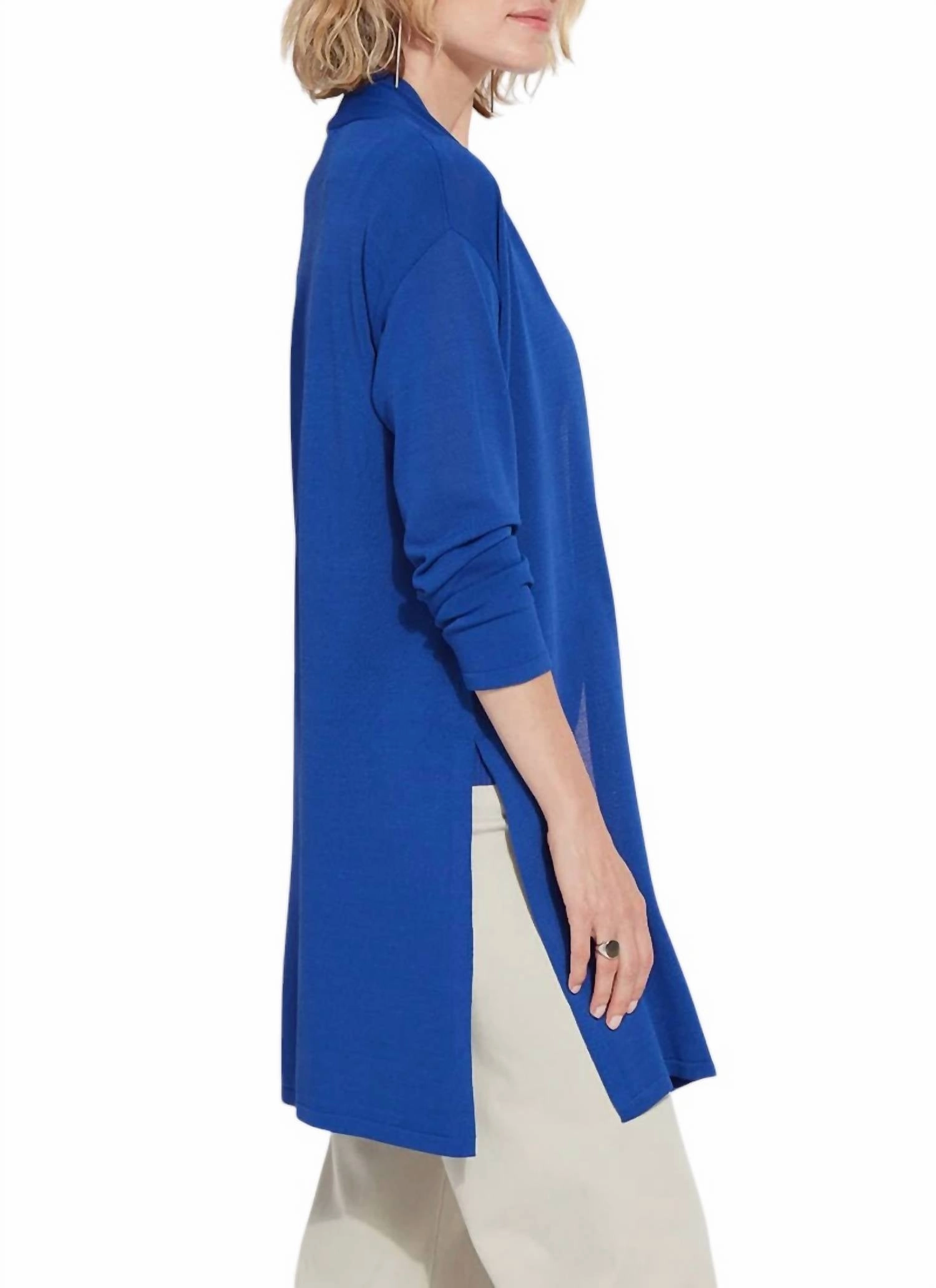 Avril Knit Duster In Cobalt Pop