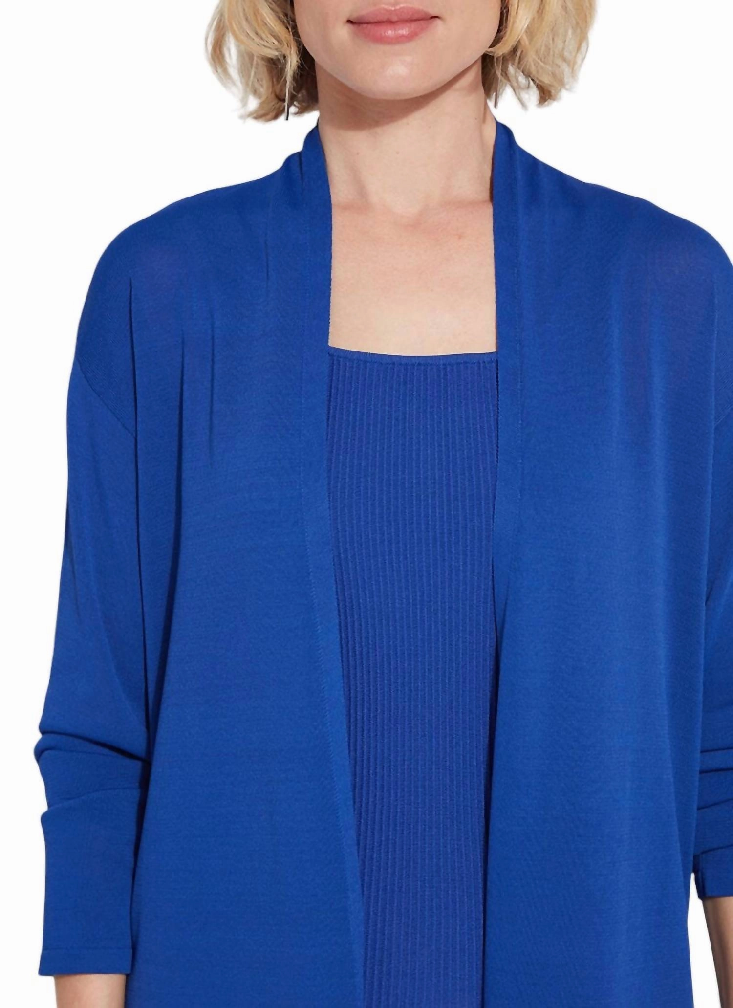 Avril Knit Duster In Cobalt Pop