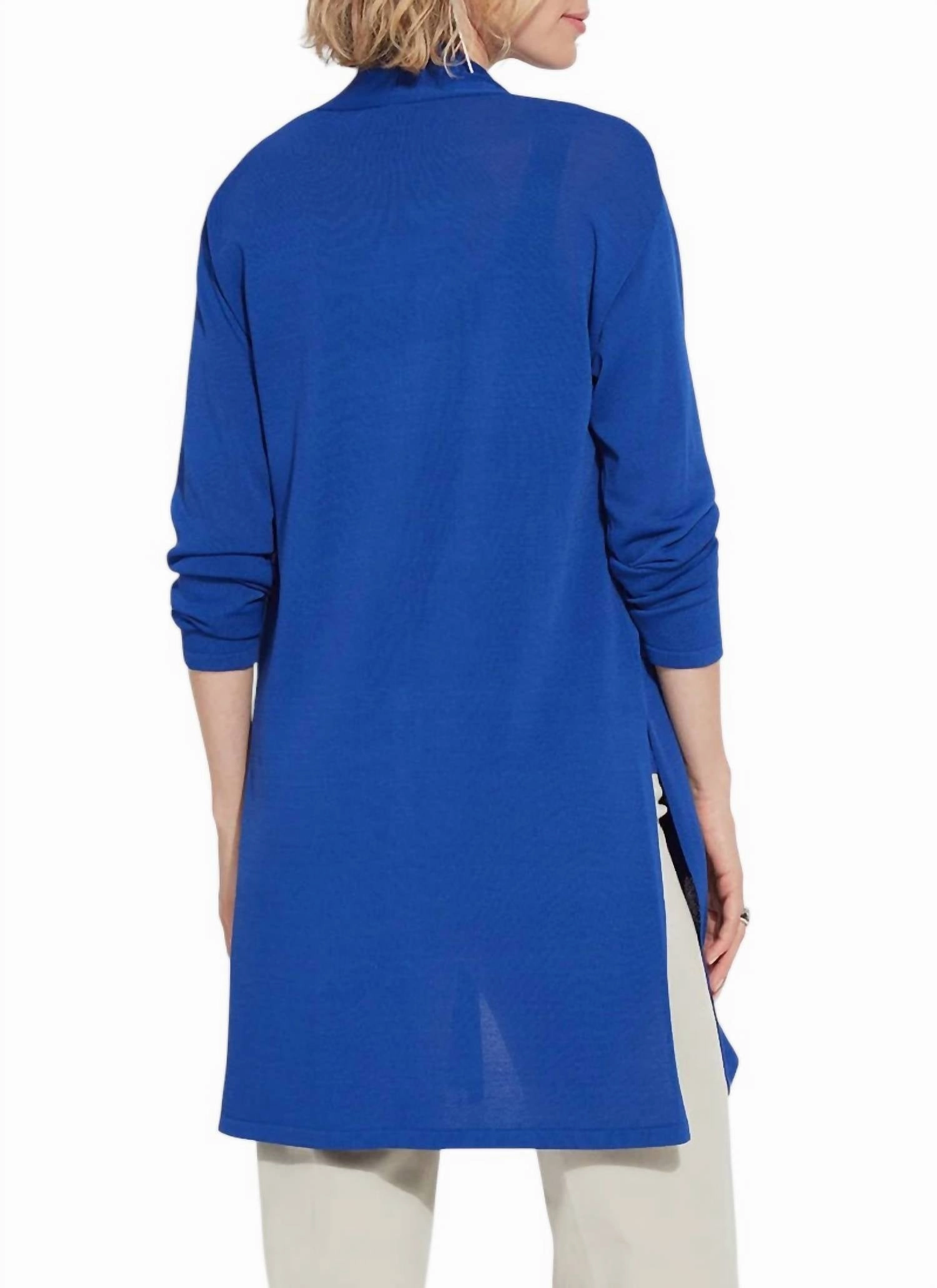 Avril Knit Duster In Cobalt Pop
