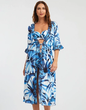 Azura Kimono - Blue and White Swim Womens - bikinis clearance