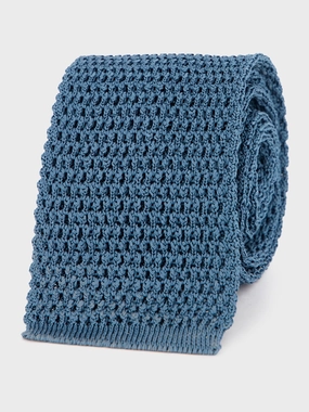Azure Knitted Tie Suits Mens - men's suits outlet