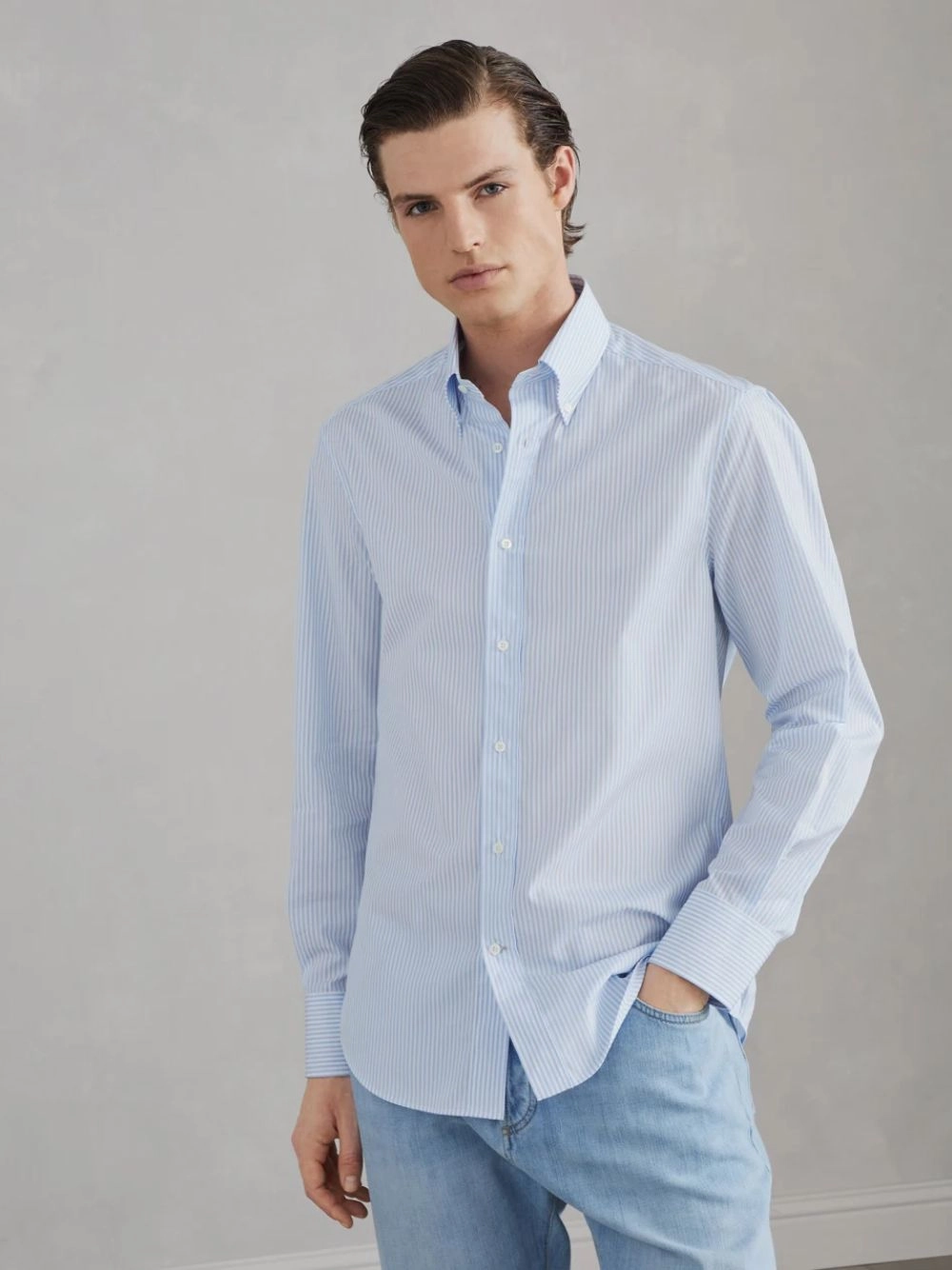 Azure Striped Slim Fit Shirt