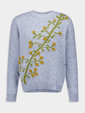 Baby Blue Alpaca Puff Pullover Knitwear Mens - men's sweaters sale