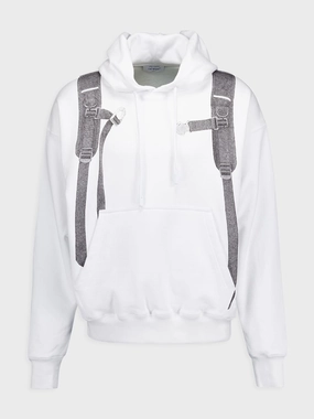 Backpack-Print Cotton Hoodie Tops Mens - thermal tops