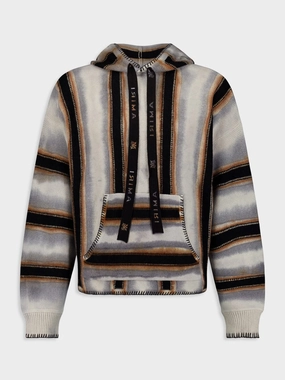 Baja Stripe-Pattern Hoodie Knitwear Mens - men's sweaters sale