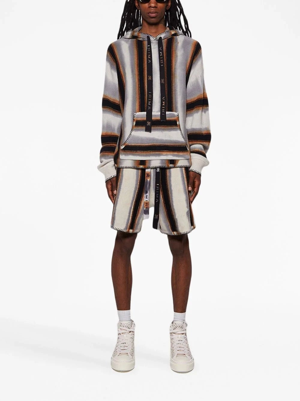 Baja Stripe-Pattern Hoodie