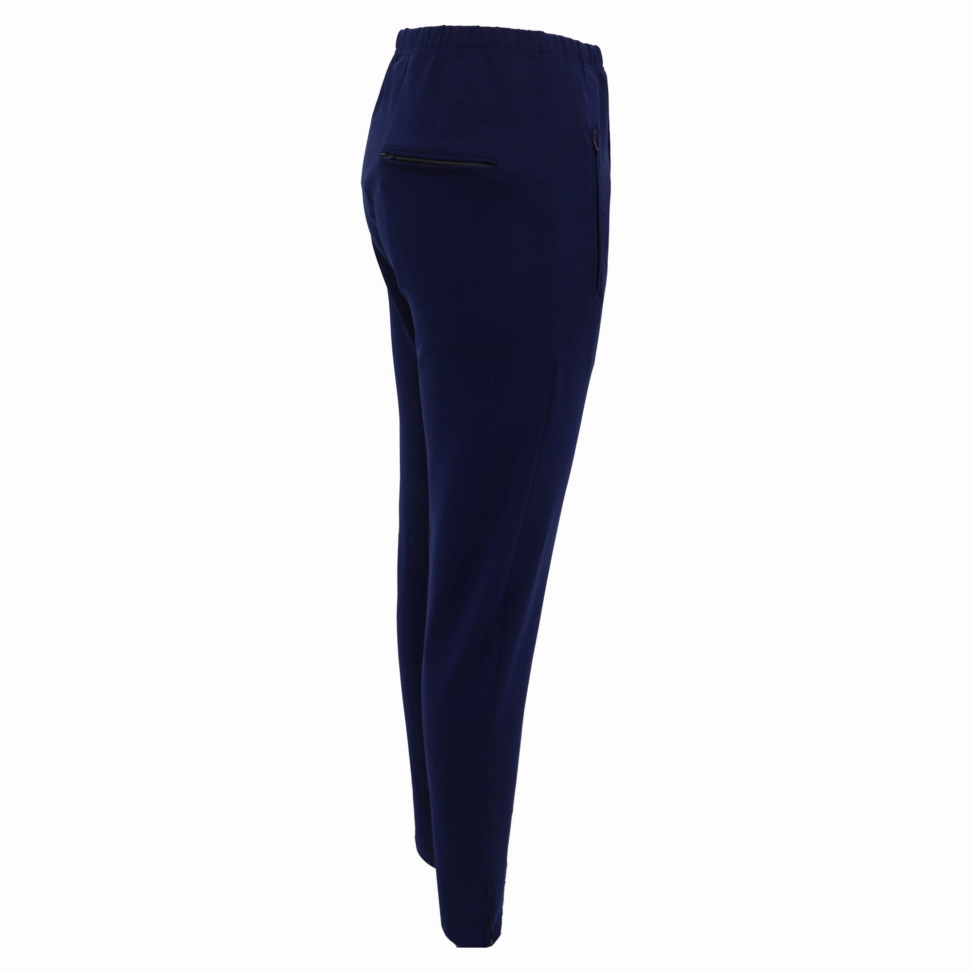 Balenciaga Gartered Slim-Fit Trousers in Navy Blue Polyester