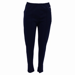 Balenciaga Gartered Slim-Fit Trousers in Navy Blue Polyester womens tailored trousers deal