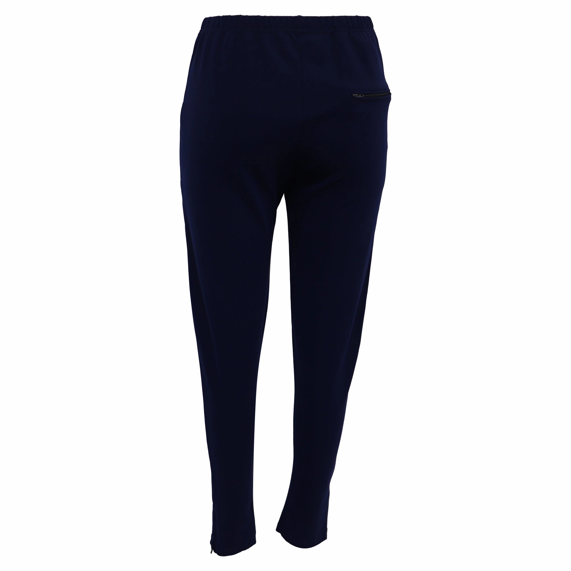 Balenciaga Gartered Slim-Fit Trousers in Navy Blue Polyester