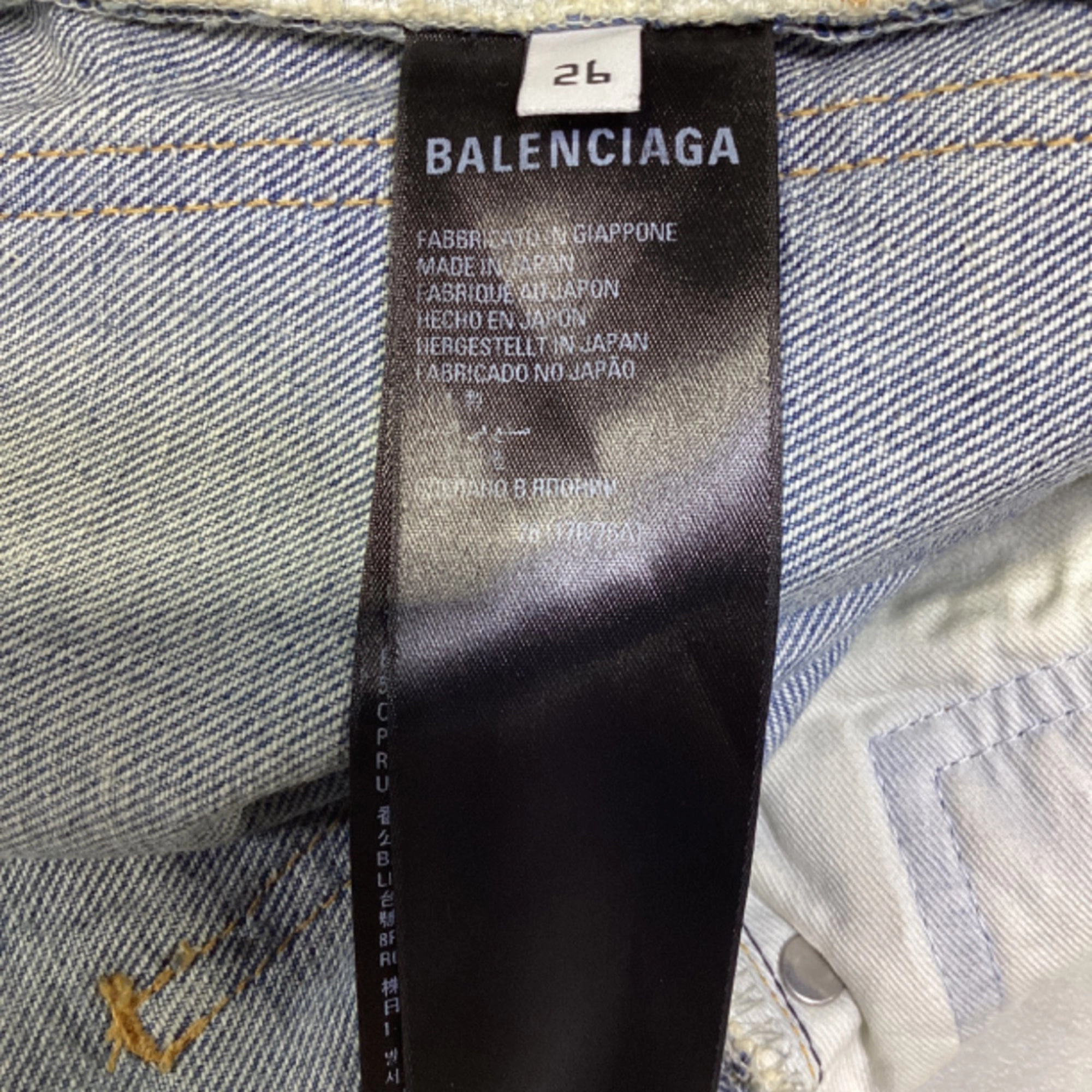 Balenciaga Mid-Rise Washed Tapered Jeans in Light Blue Denim