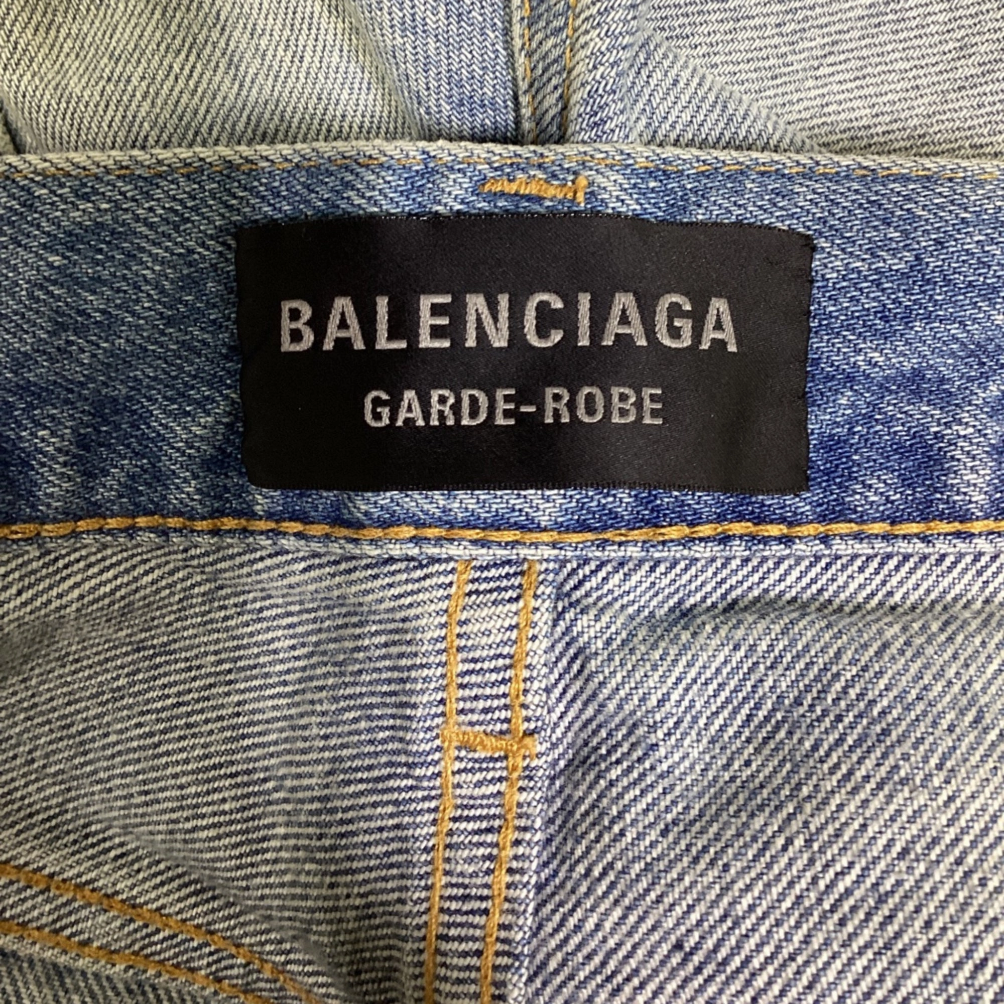 Balenciaga Mid-Rise Washed Tapered Jeans in Light Blue Denim