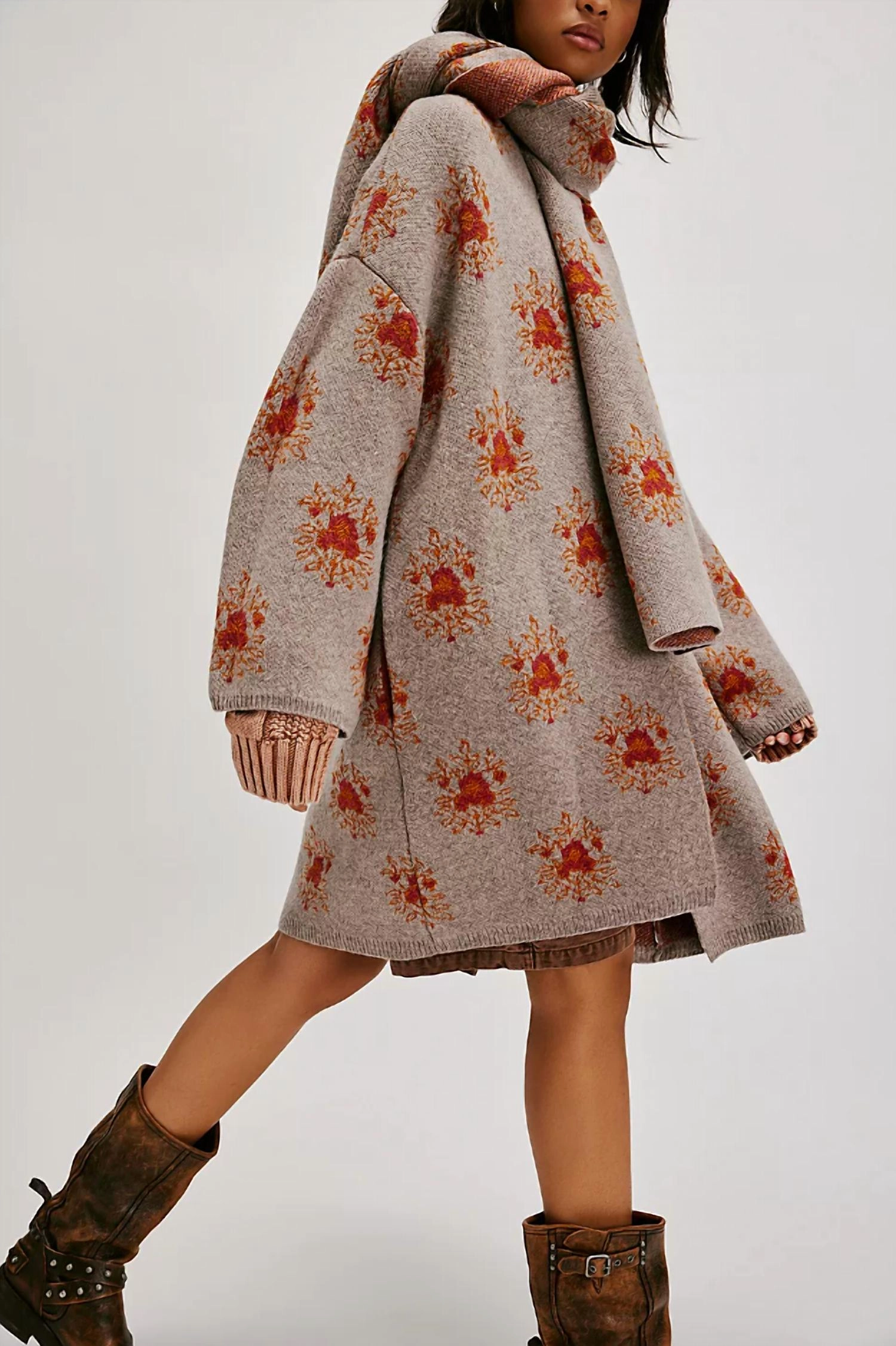 Bali Ayla Scarf Cardigan In Autumn Combo