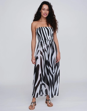 Bali Maxi Dress - Black and White Swim Womens - bikinis clearance