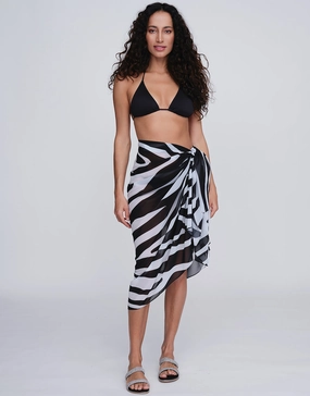 Bali Sarong - Black and White Swim Womens - bikinis clearance