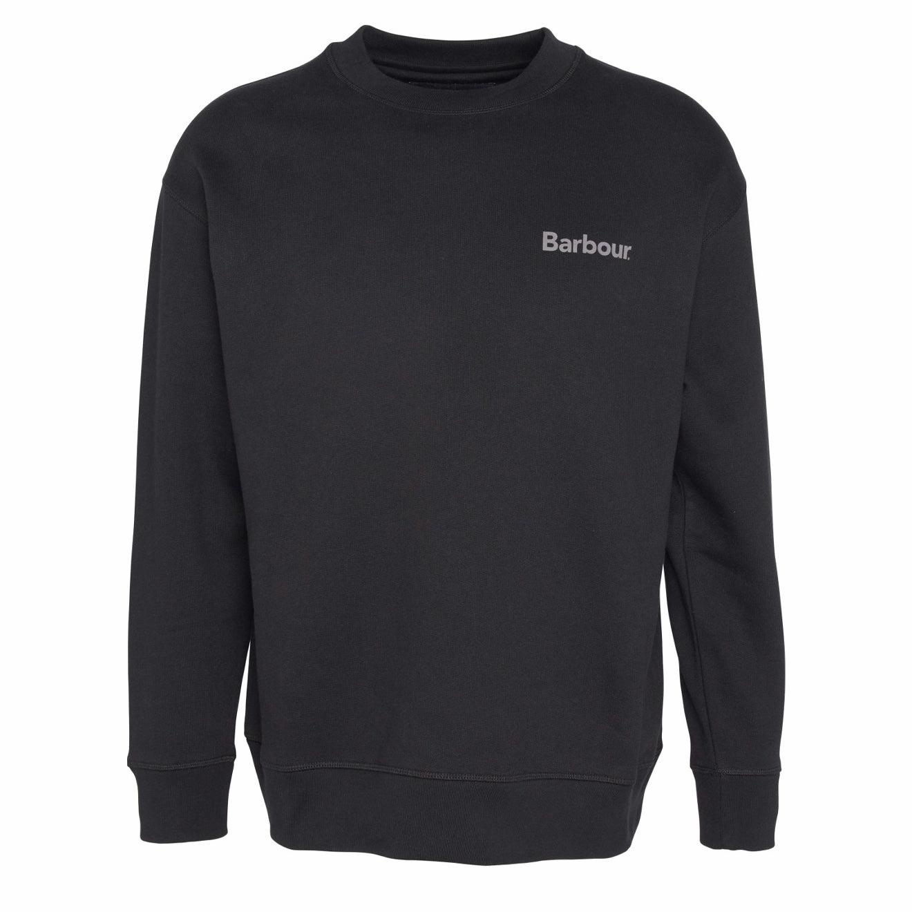 Barbour Brushed Nicholas OS Crew Neck Sweatshirt Black mens long sleeves cheap