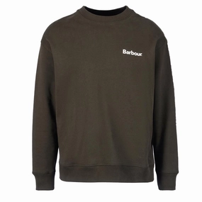 Barbour Brushed Nicholas OS Crew Neck Sweatshirt Sage mens long sleeves cheap