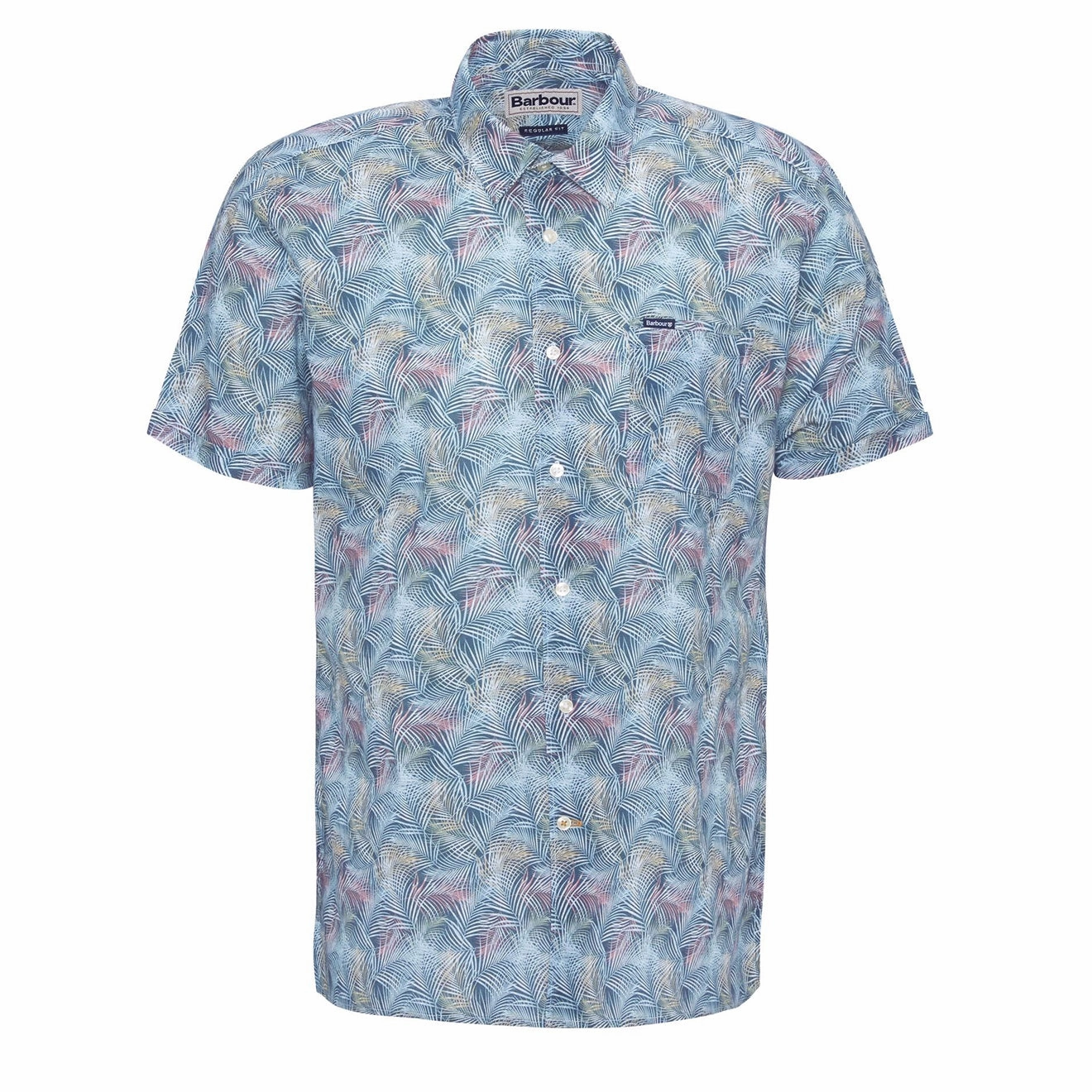 Barbour Devon Printed Summer Fit Shirt Dusk Blue mens tank tops best deals