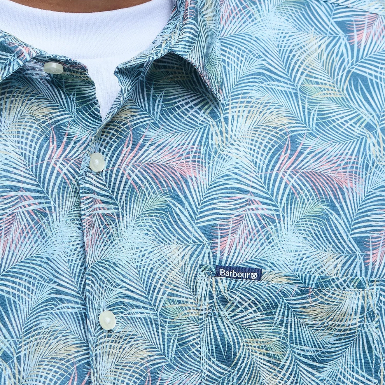 Barbour Devon Printed Summer Fit Shirt Dusk Blue