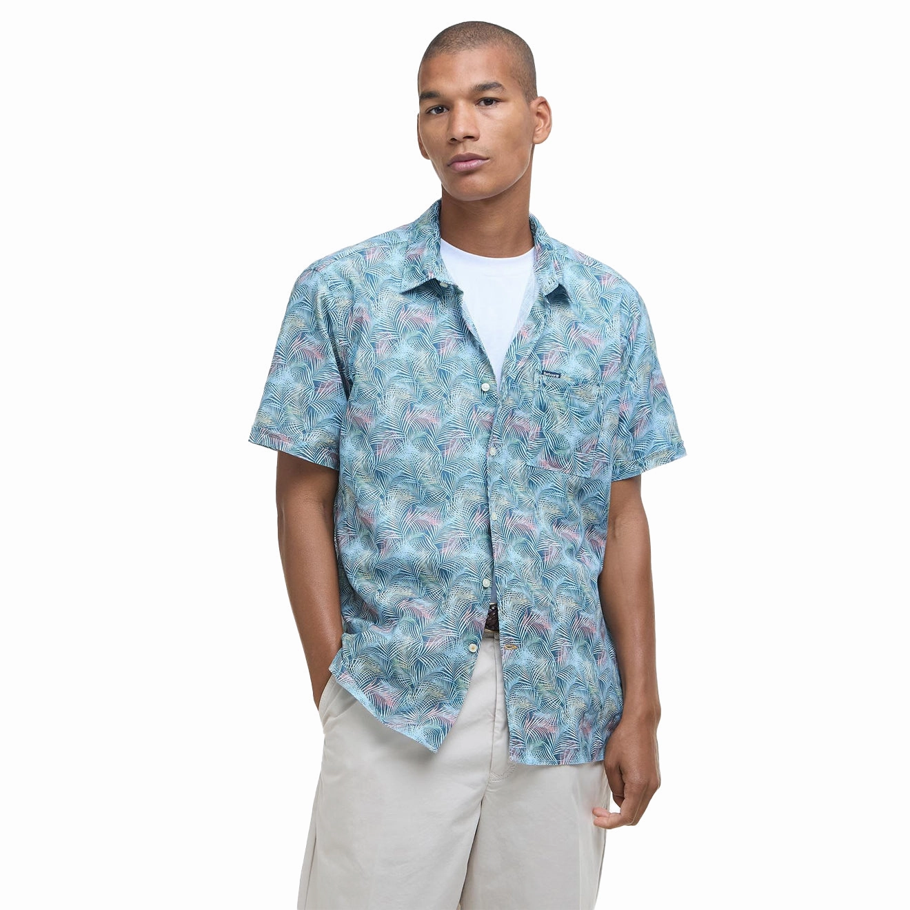 Barbour Devon Printed Summer Fit Shirt Dusk Blue