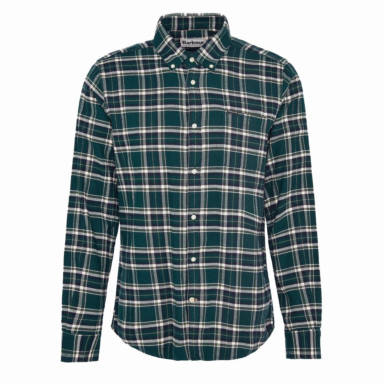 Barbour Drumhill Tailored Checked Shirt Evergreen mens tank tops best deals