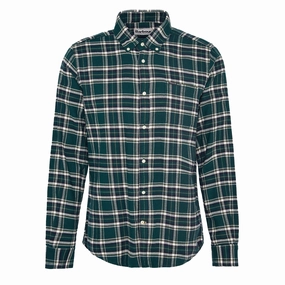 Barbour Drumhill Tailored Checked Shirt Evergreen mens tank tops best deals