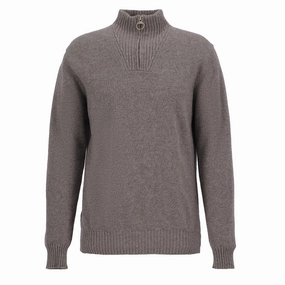 Barbour Essential Lambswool Half Zip Knitted Jumper Dark Stone mens sweaters cheap